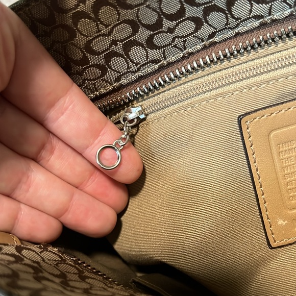 Coach Signature Jacquard Tan Leather Canvas “C” Monogram Tote Bag M0749-F11526 - Picture 8 of 10